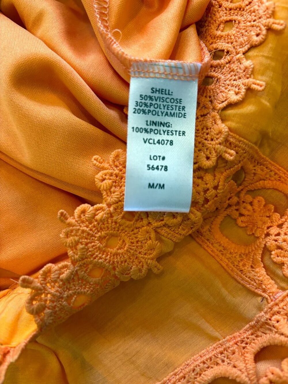 Etiquette Orange Crochet Trim Mini Skirt Size M Boho Summer Like New - Picture 4 of 4